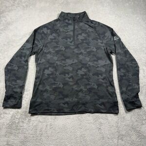 G/FORE Quarter Zip Pullover Men Small Grey Camo Bellagio Skull Crossbones Logo